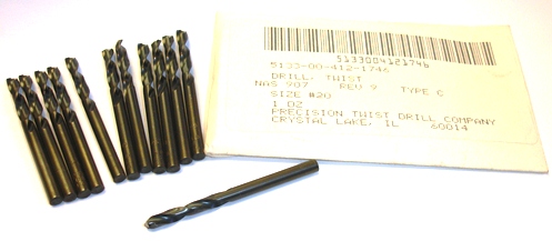    #20 HSS Drill Bit - Pack of 12 - NEW & UNUSED - MADE IN THE USA!